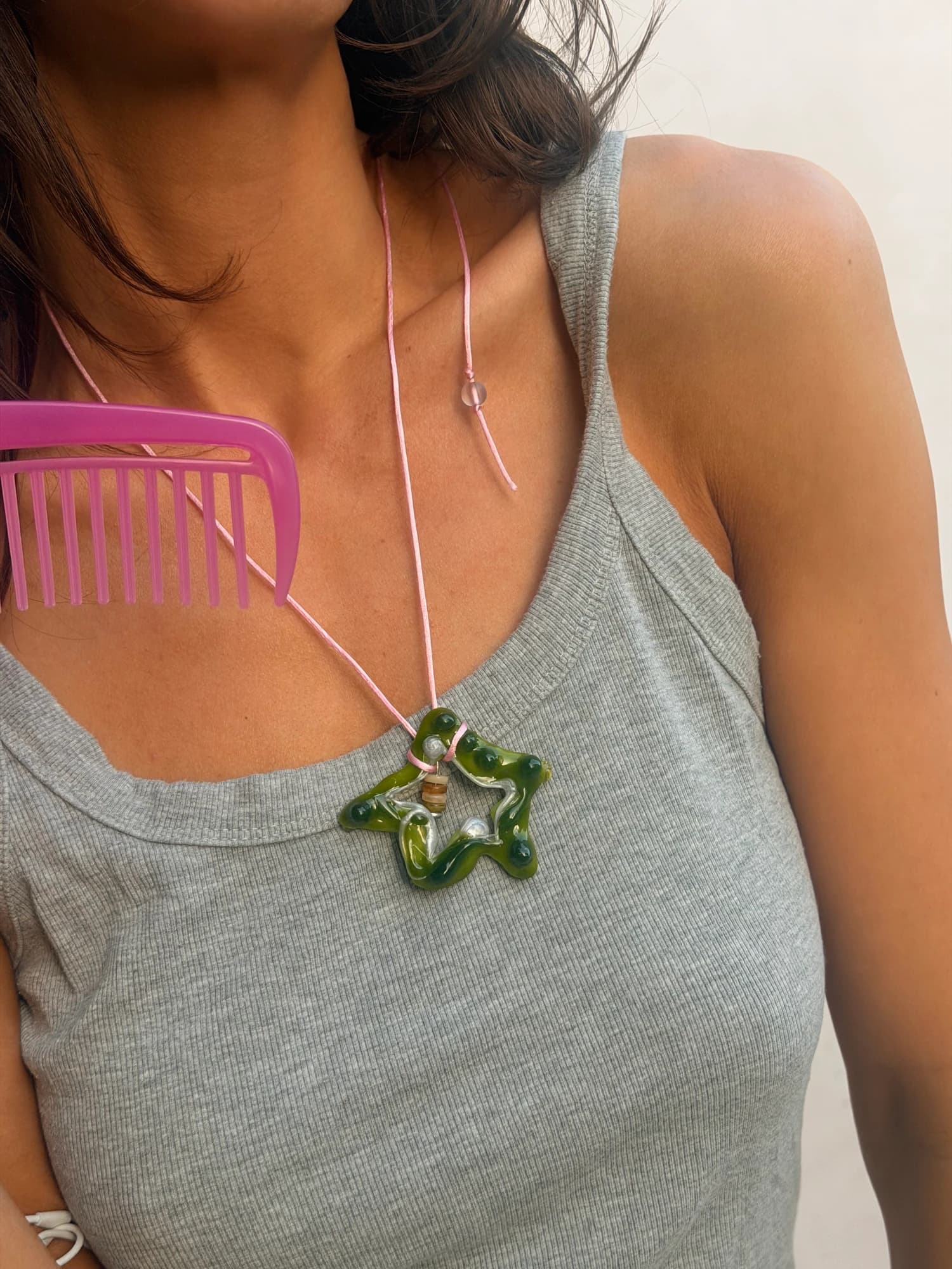 MOSSY STARDROP NECKLACE view 1