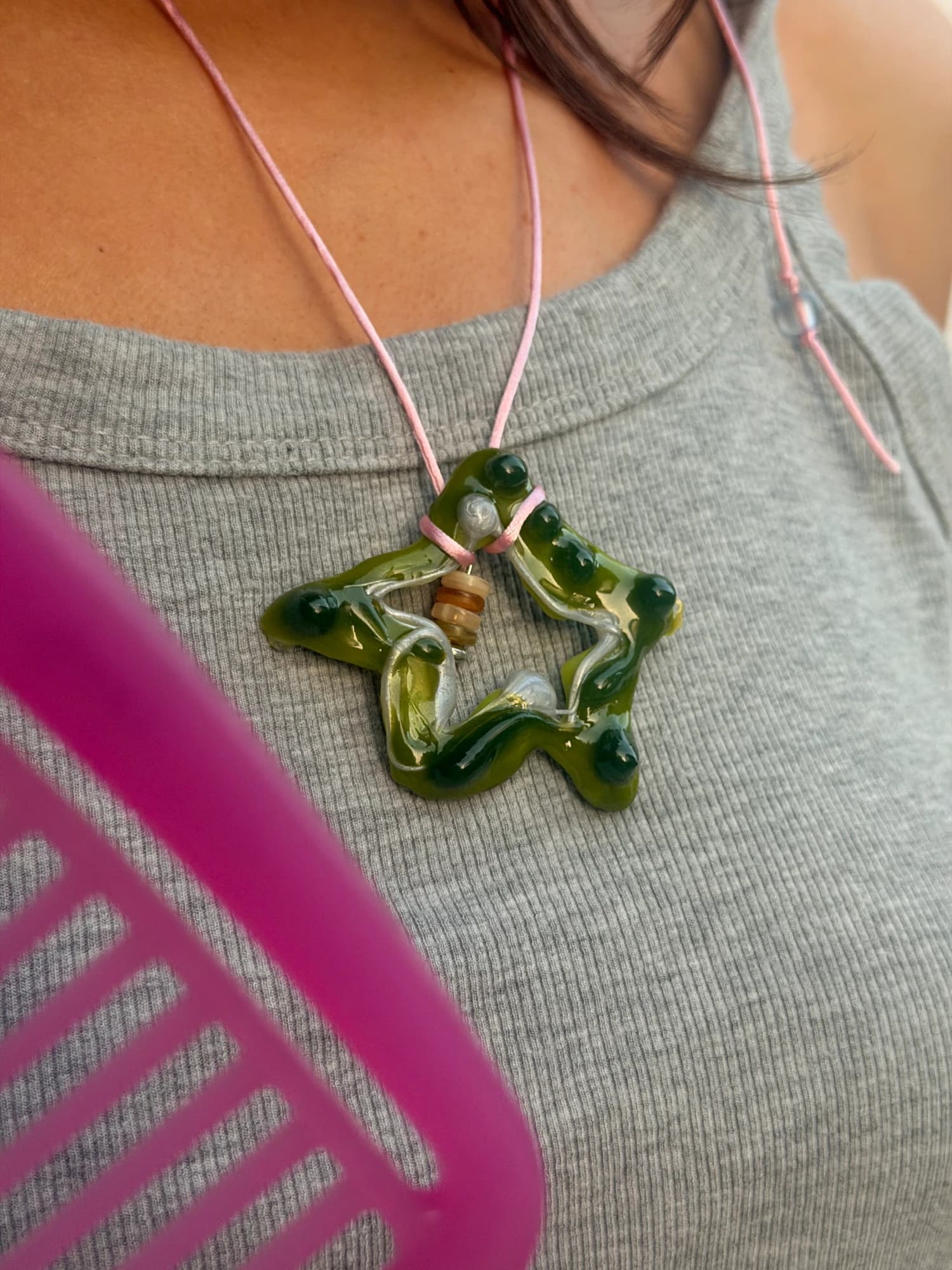 MOSSY STARDROP NECKLACE view 7